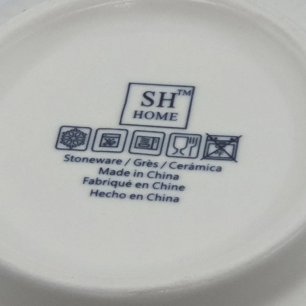 SH Home Black Panda Waves Ceramic Ramen Noodle Bowl Set of 2 Chopsticks & Spoons